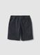 Blue pure cotton shorts with elasticated waist for boys, comfort fit_4