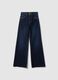 Blue Stretch Cotton Wide Leg Jeans_5