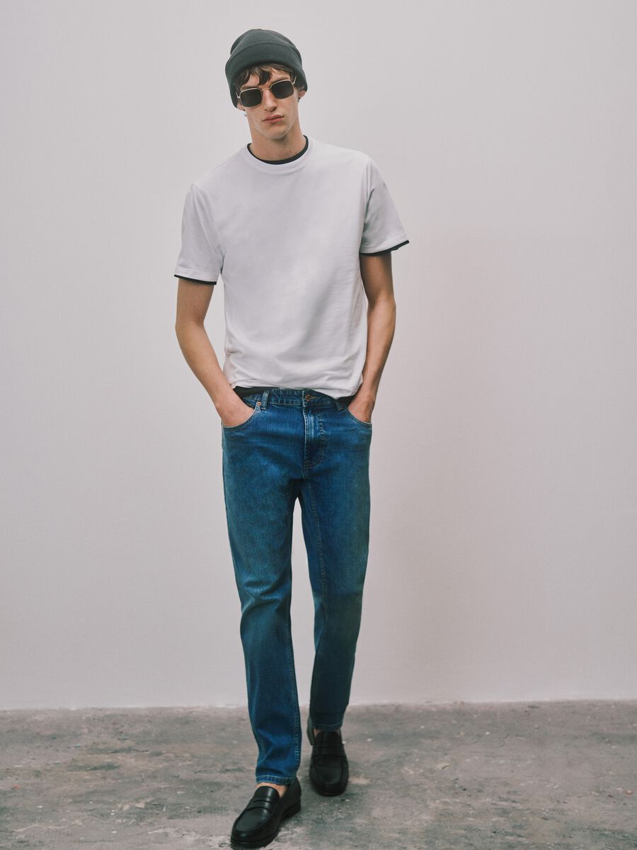 Slim fit blue denim jeans_0