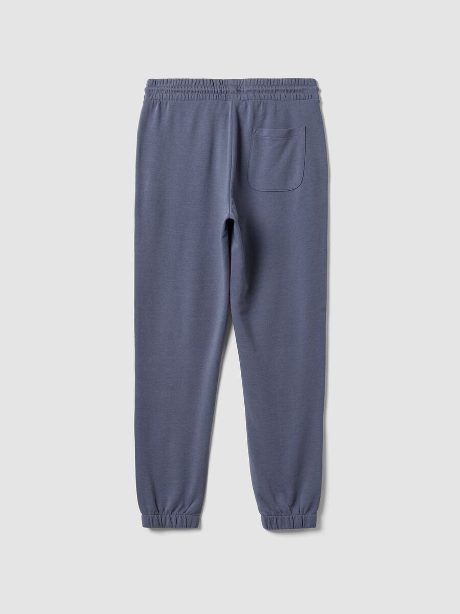 Pantaloni jogger grigi in misto cotone regular fit_5