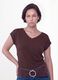 Brown pure viscose V-neck T-shirt, regular fit_3