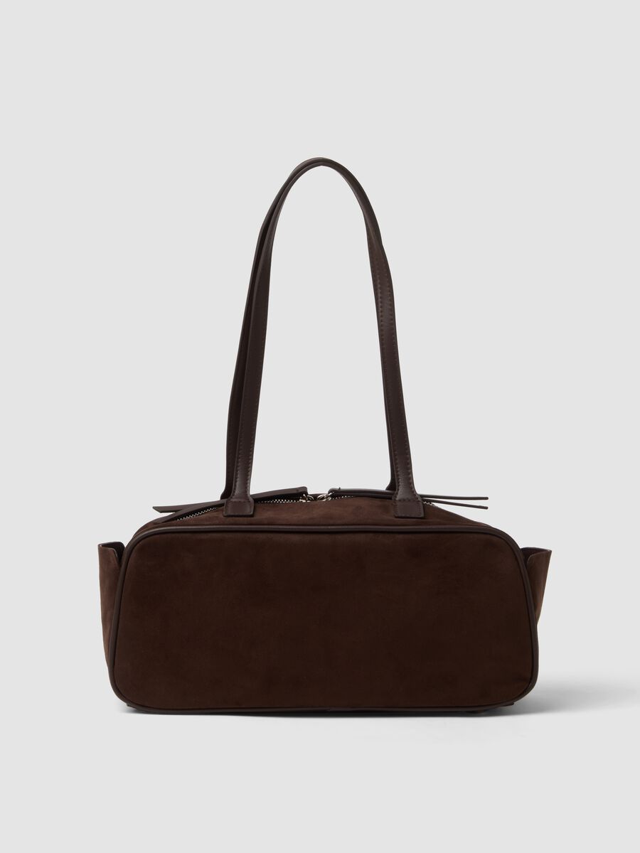 Borsa marrone a spalla con chiusura zip_0