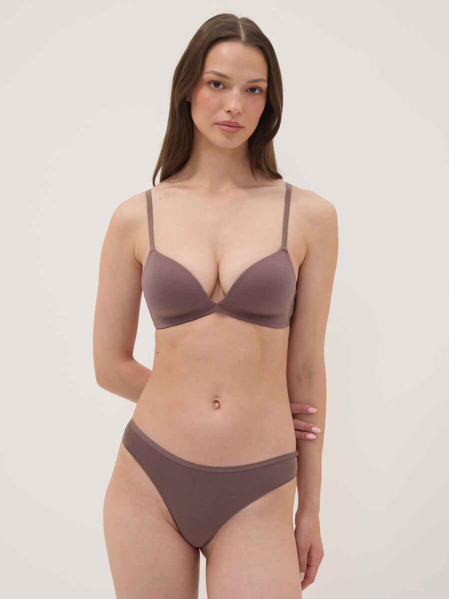 Multipack of five multicolour Brazilian briefs in stretch cotton_0