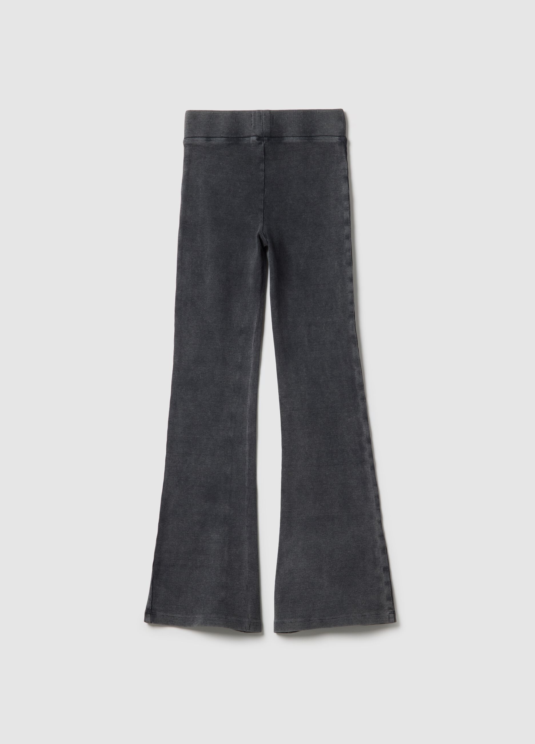 Grey Stretch Cotton Slim Fit Leggings for Girls