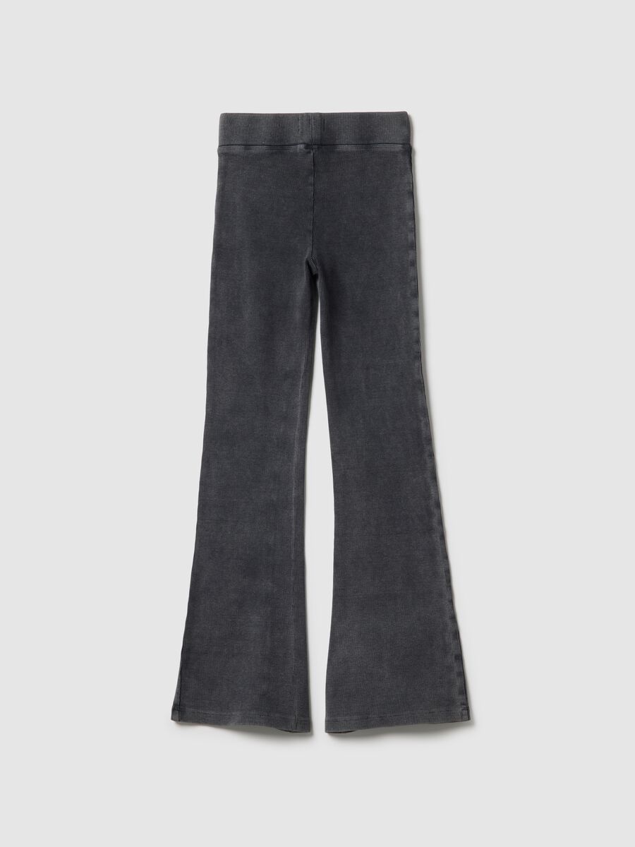 Leggings grigi in cotone elasticizzato slim fit per ragazze_4