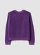Purple pure cotton ribbed crew-neck cardigan_6