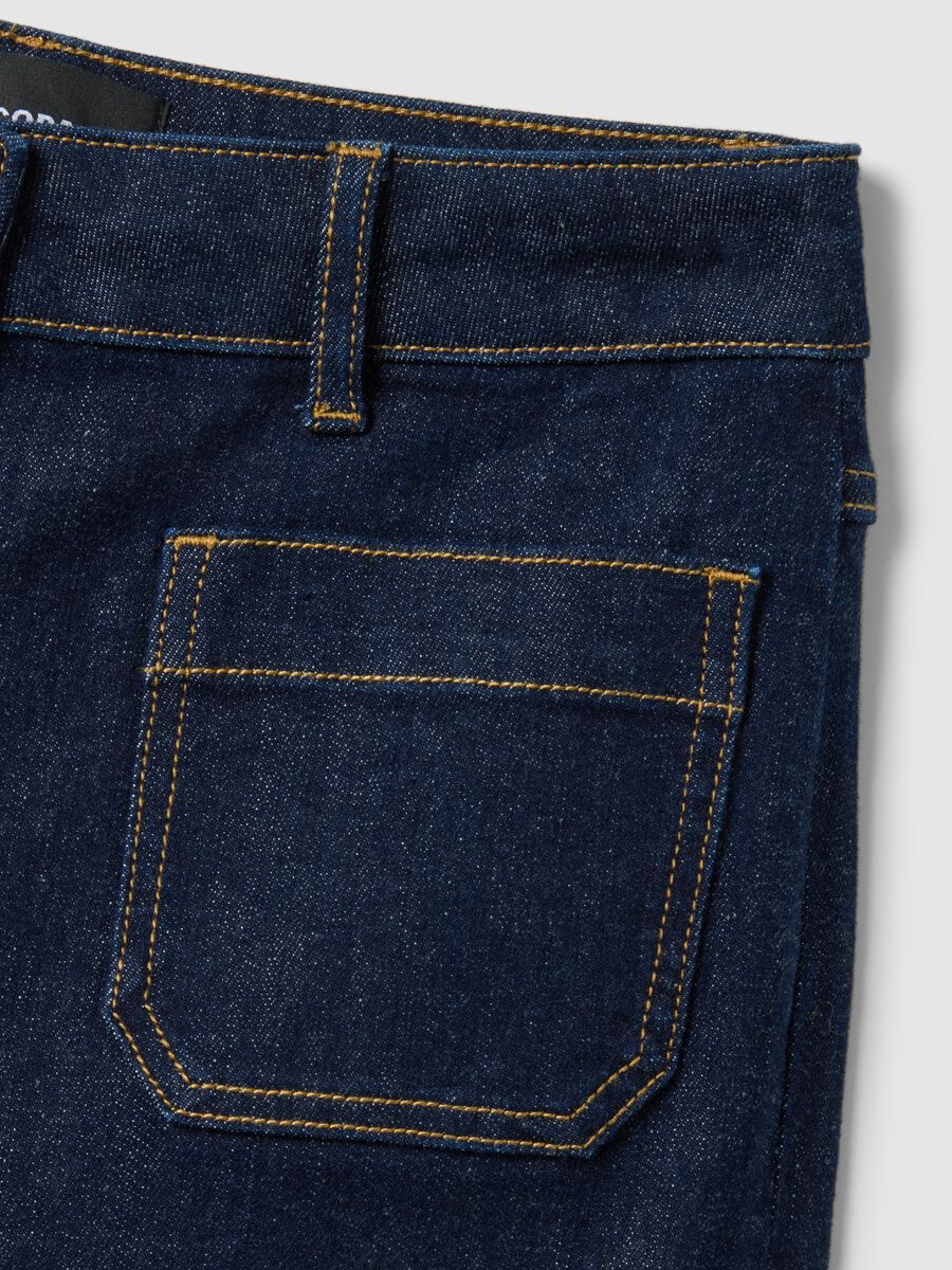 Pantaloni in cotone elasticizzato blu regular fit_5