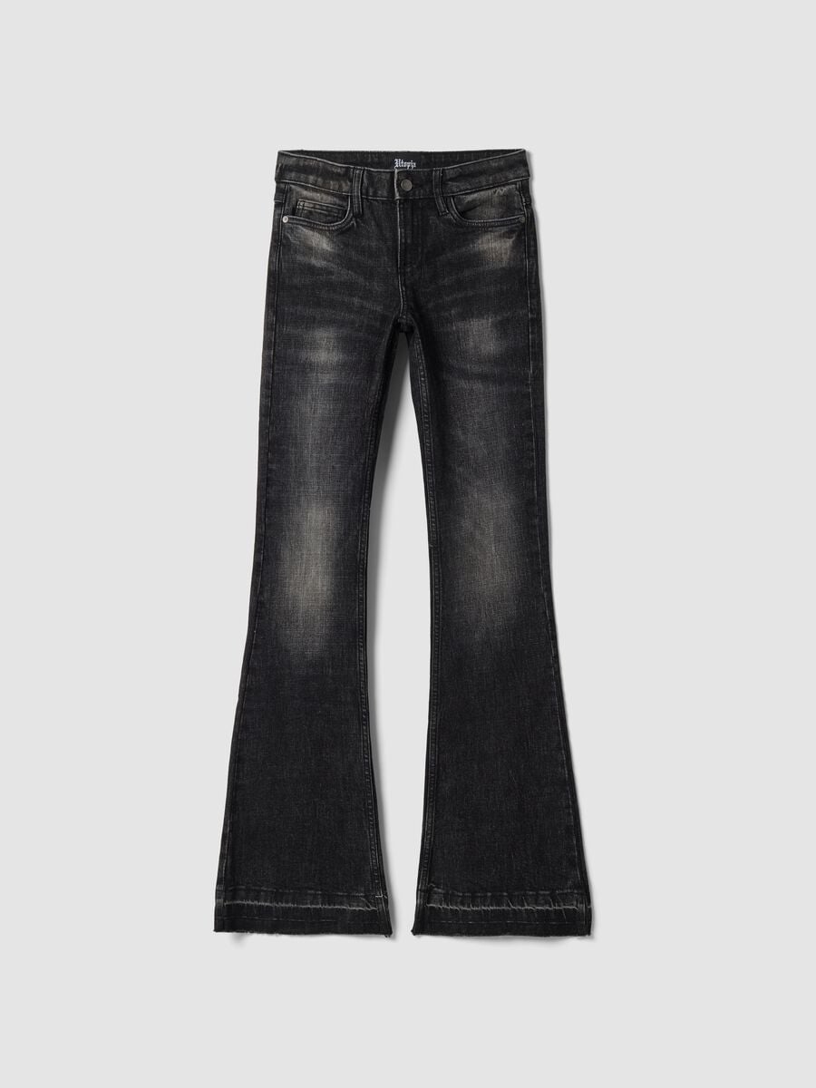 Slim Flare Black Washed Denim_1