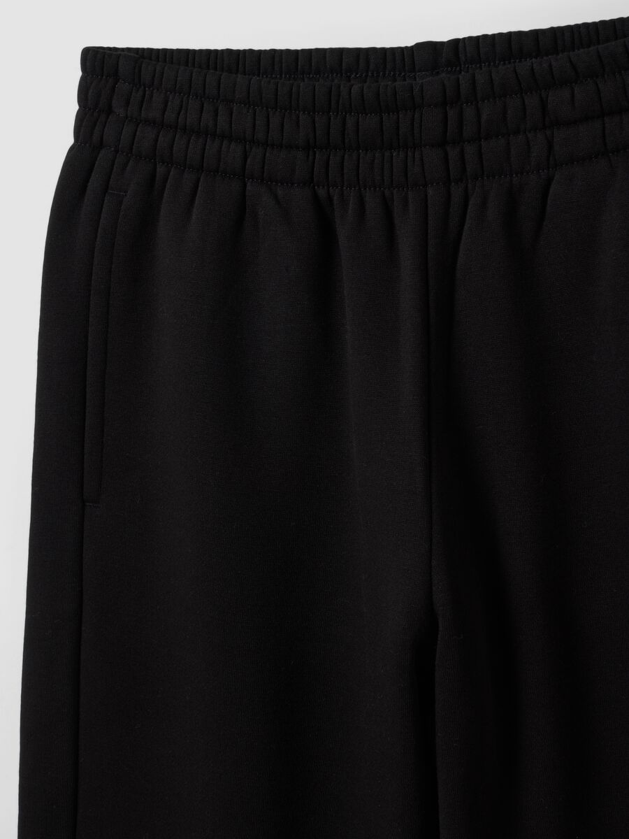 Black cotton-blend straight-leg joggers_2