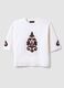 T-shirt beige in puro cotone con ricami regular fit_4