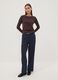 Brown viscose-blend crew-neck top_1