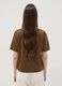 Brown pure cotton T-shirt with broderie anglaise embroidery_3