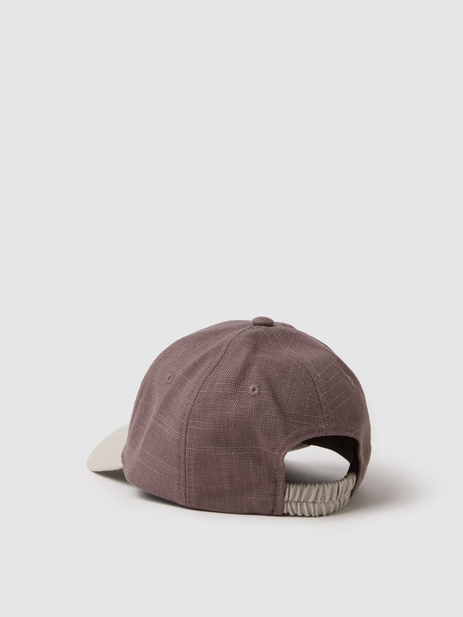 Cappello da baseball in misto viscosa e lino multicolor_1
