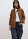 Brown genuine leather jacket in regular fit_0