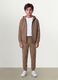Beige organic cotton zip-up hoodie for boys, relaxed fit_3