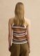 Multicolour striped fitted knitted cotton-blend top_3