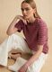 Pink striped cotton-blend T-shirt_0