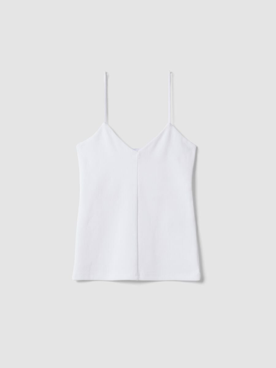 White organic cotton tank top with thin straps_4