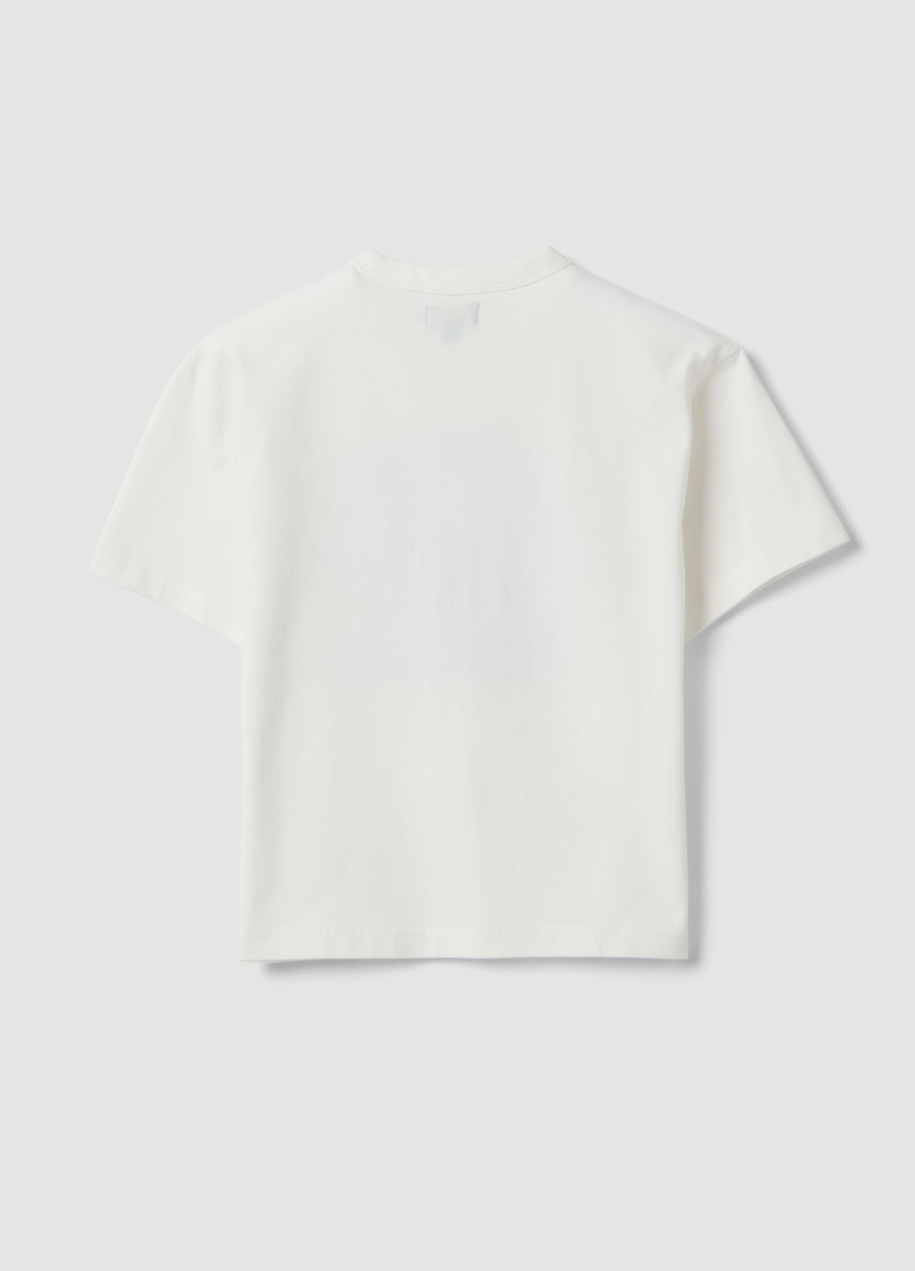 Children's oversized white stretch cotton t-shirt