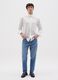 Cotton and linen shirt with Mandarin collar_0