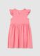 Girls&rsquo; pink dress in 100% cotton with puff sleeves_1