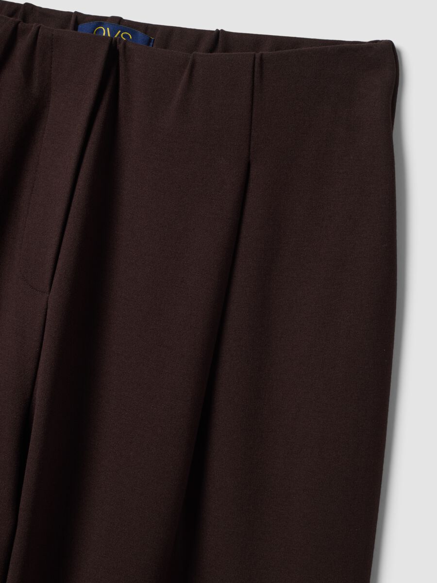 Brown stretch viscose Milano stitch barrel-fit jogger trousers_5