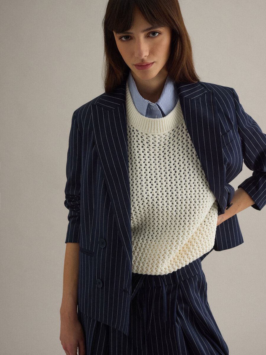 Regular fit multicolour striped blazer_2