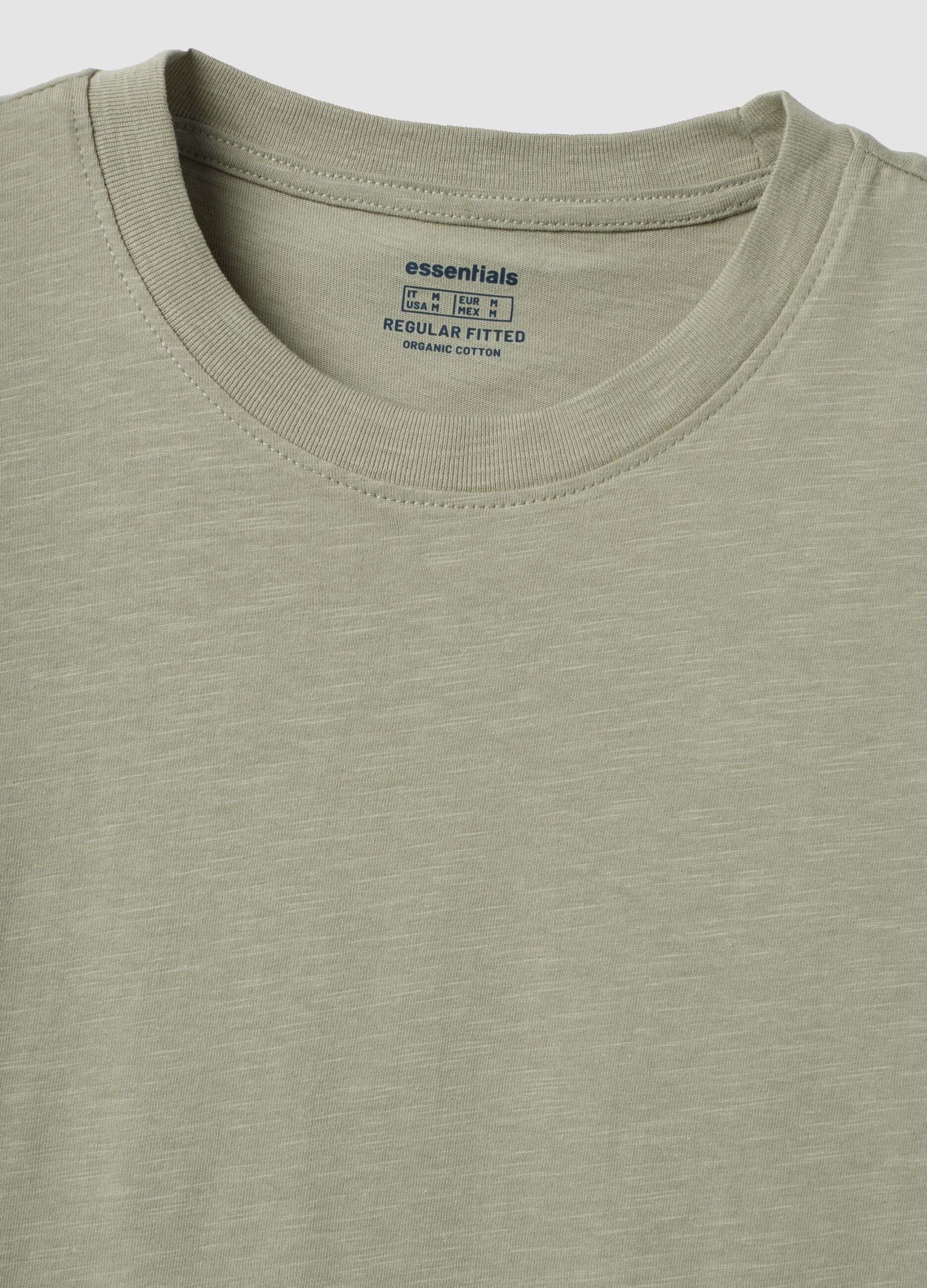 Grey regular-fit short-sleeve pure cotton T-shirt