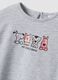 Grey T-shirt in organic cotton and viscose blend with animal print for baby girl_2