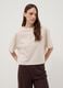 Yellow T-shirt with pink stripes in pure cotton, boxy fit_2